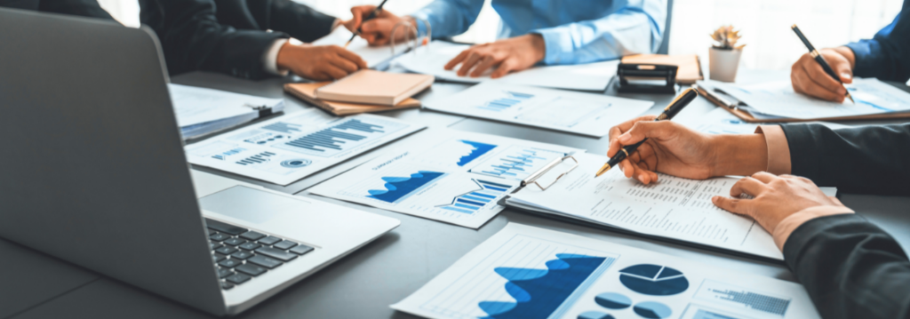 AI in Learning and Development, business data on a table