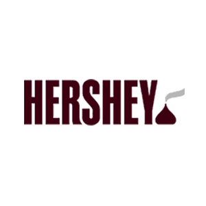 Hershey's logo in dark red text with a silver foil wrapper partially visible behind the text.